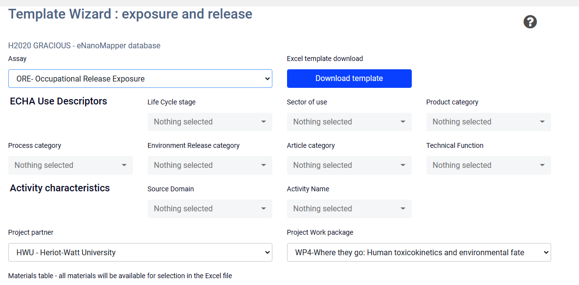 ORE- Occupational Release exposure_release template